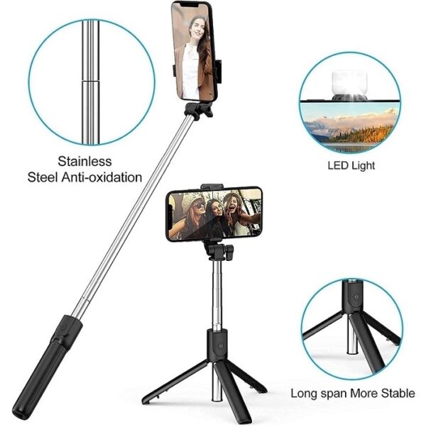 Perche À Selfie Bluetooth Avec Trépied Extensible – Image 5