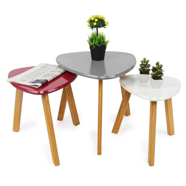 "Série De 3 Tables Basses En Bois Laqué " – Image 2