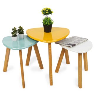 "Série De 3 Tables Basses En Bois Laqué "