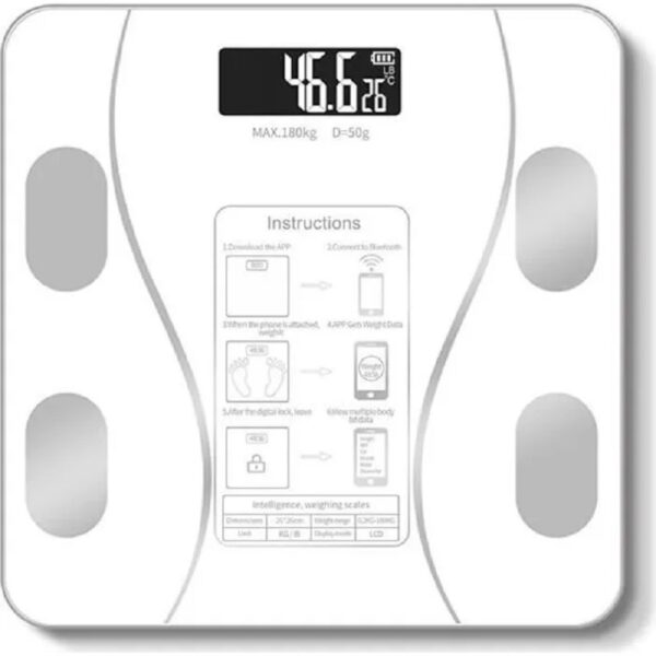Pèse Personnes Smart Impédance Mètre Bluetooth Blanc – Image 2