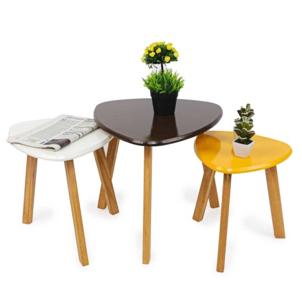 "Série De 3 Tables Basses En Bois Laqué " – Image 3