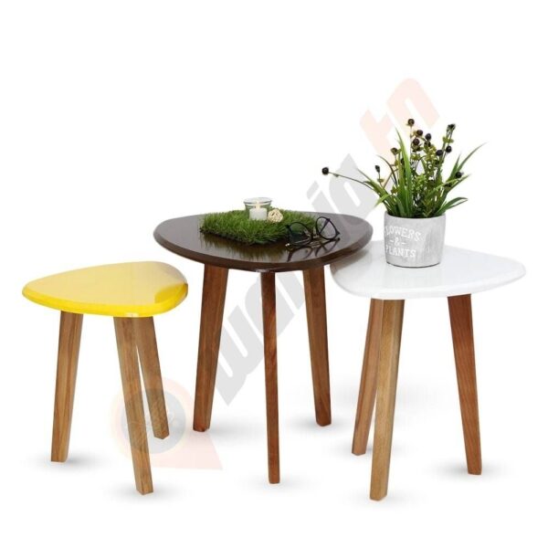 "Série De 3 Tables Basses En Bois Laqué " – Image 4