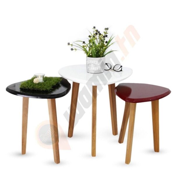 "Série De 3 Tables Basses En Bois Laqué " – Image 5