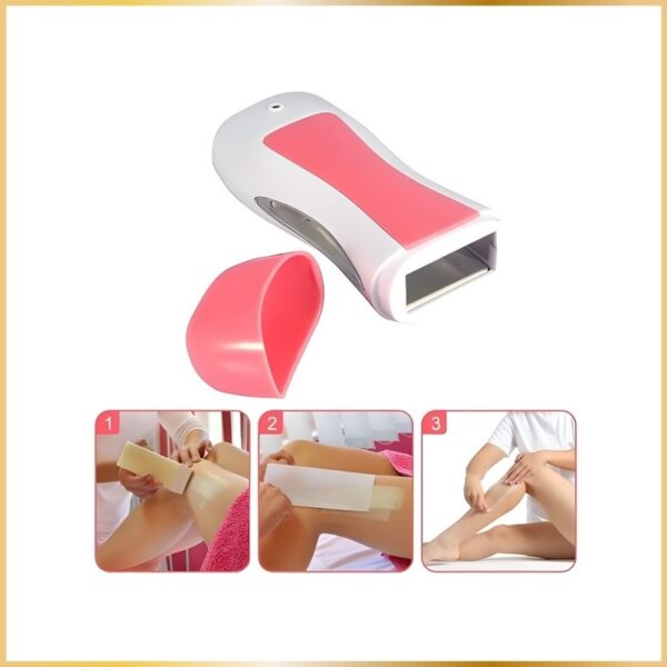 Kit Épilation Cire Rose Chauffe-Cire Électrique & Cartouche Roll Bright & Bandes – Image 6