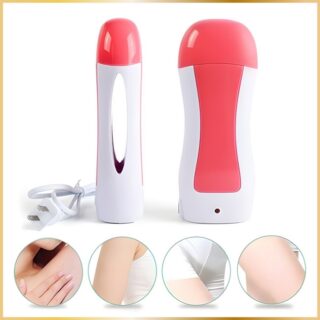 Kit Épilation Cire Rose Chauffe-Cire Électrique & Cartouche Roll Bright & Bandes