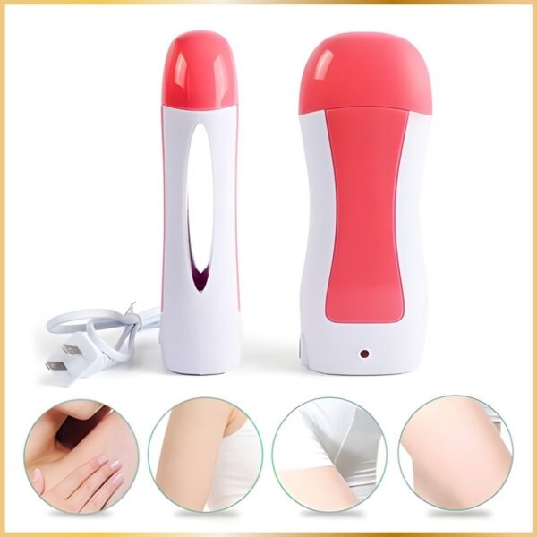 Kit Épilation Cire Rose Chauffe-Cire Électrique & Cartouche Roll Bright & Bandes