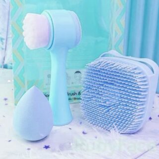 Brosse De Visage & Brosse De Bain En Silicone & Eponge