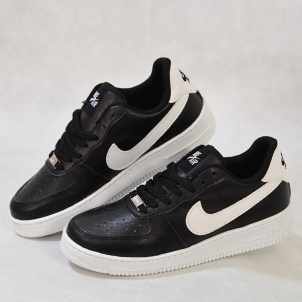 "Basket Air Force 1 Cuir Synthétique Noir Et Blanc "