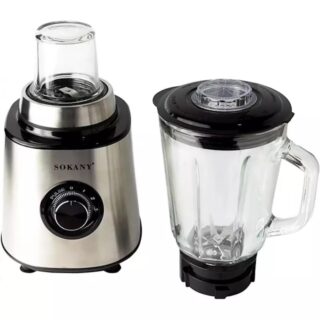 "Blender 2 En 1 8 Lames Bol 1.5 L En Verre & Moulin À Epices "