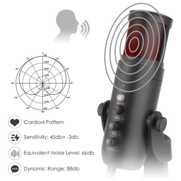 "Microphone À Condensateur USB Jmary MC-PW9 RGB " – Image 4