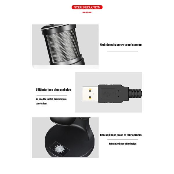 "Microphone À Condensateur USB Jmary MC-PW9 RGB " – Image 5