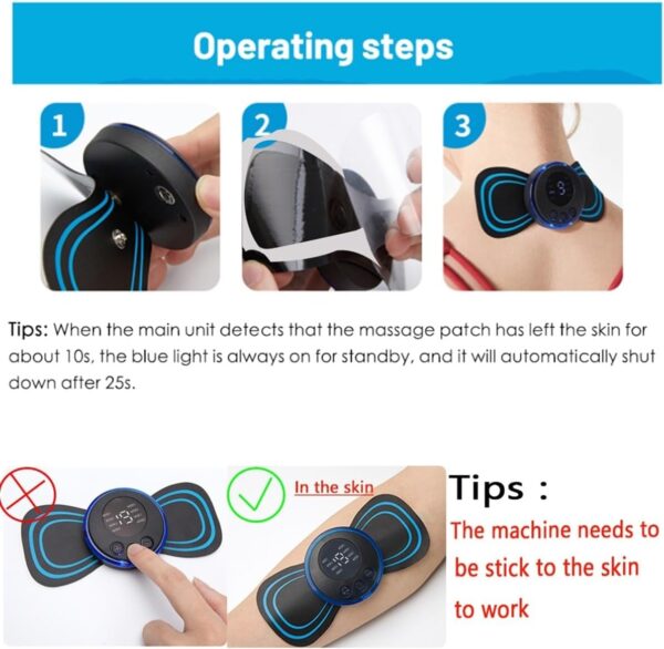Mini Masseur Électrique EMS Écran LCD 8 Modes & Télécommande – Image 2