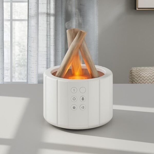 "Diffuseur D’Huiles Essentielles Effet Flamme Bois Blanc 250 Ml " – Image 2