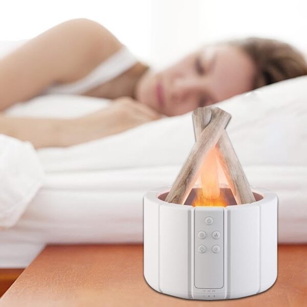 "Diffuseur D’Huiles Essentielles Effet Flamme Bois Blanc 250 Ml " – Image 4