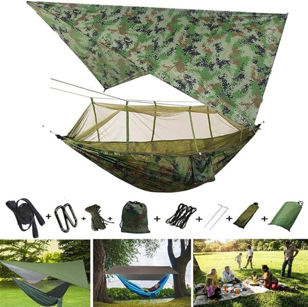 "Hamac De Camping Avec Filet Anti-Insectes Et Bâche Imperméable " – Image 6