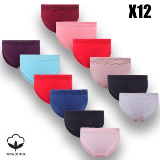 "Lot De 12 Slips Taille Haute "