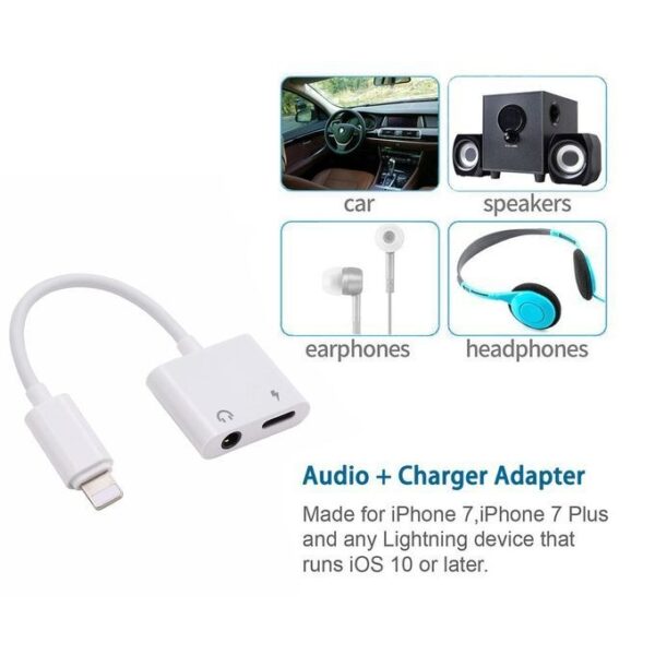 "Adaptateur Lightning 2en1 MH-030 Jack 3.5mm & Câble Aux " – Image 2