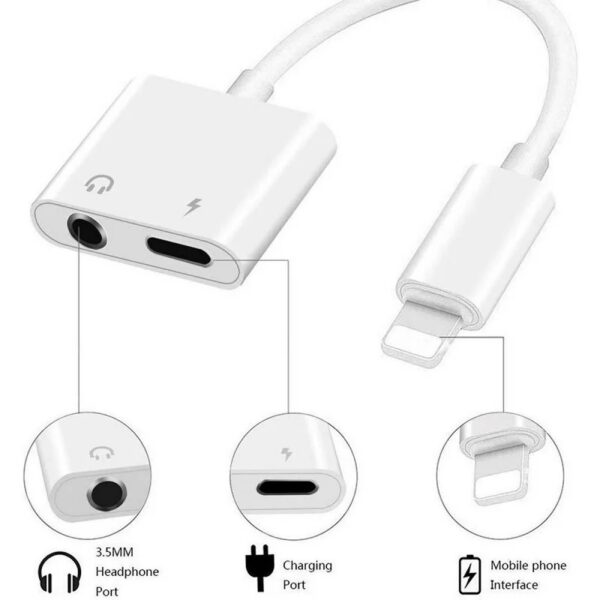 "Adaptateur Lightning 2en1 MH-030 Jack 3.5mm & Câble Aux " – Image 3