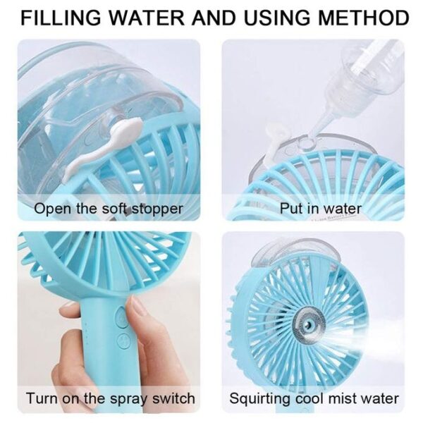 Ventilateur Portable Rechargeable Avec Vapeur D'eau – Image 3