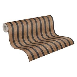 "Papier Peint Effet De Bois Marron Foncé 5m X 45 Cm "