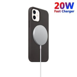 Le chargeur magnétique sans fil MagSafe 20W offre une recharge pratique et rapide. Compatible avec tout appareil supportant la charge sans fil Qi, il excelle avec l'iPhone 12 grâce à son alignement magnétique automatique qui assure une charge plus rapide. Profitez d'une commodité de charge totale : il suffit de l'approcher de l'arrière de votre téléphone pour qu'il s'aligne et se recharge, libérant ainsi votre port Lightning. Vous pouvez même charger votre téléphone avec l'étui, sans perte d'énergie. Son adsorption magnétique forte est parfaitement adaptée à la série iPhone 12, permettant une utilisation stable même en tenant le câble de charge. Compatible avec les iPhone 12 mini, iPhone 12, iPhone 12 Pro, iPhone 12 Pro Max, et tous les appareils compatibles Qi.