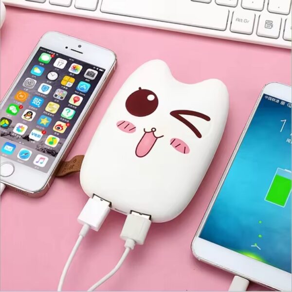 "Power Bank Forme Chat Blanc Double Sortie 4500 MAh "