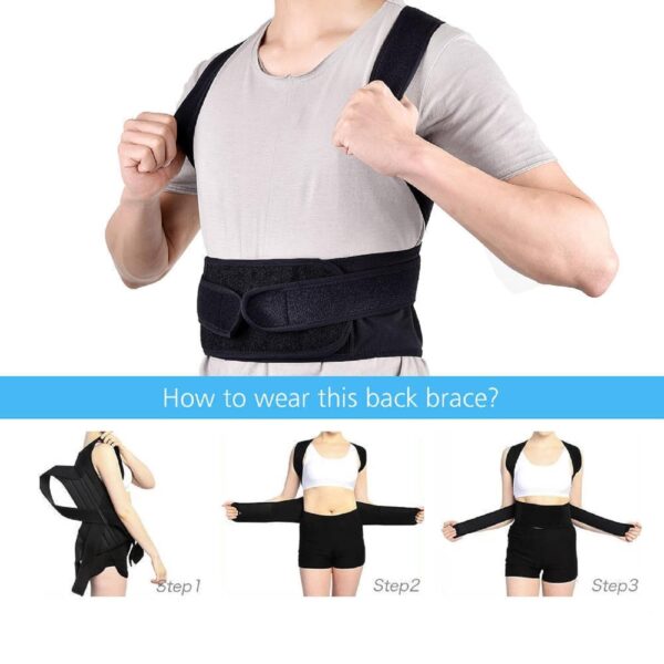"Ceinture Correcteur De Posture Dos Unisexe Noir " – Image 5
