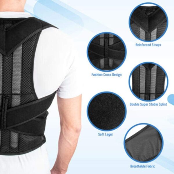 "Ceinture Correcteur De Posture Dos Unisexe Noir " – Image 6