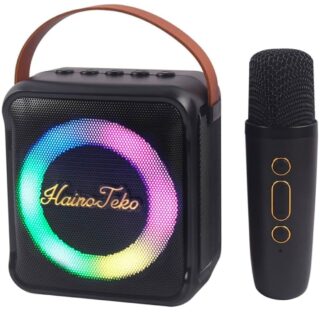 "Haino Teko Mini Enceinte Bluetooth Avec Micro LED Noir "