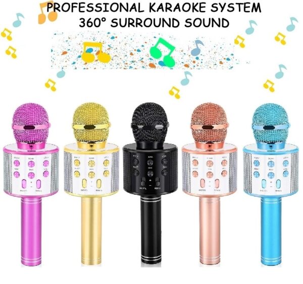 Microphone Karaoké - Micro Sd - Bluetooth Doré – Image 2