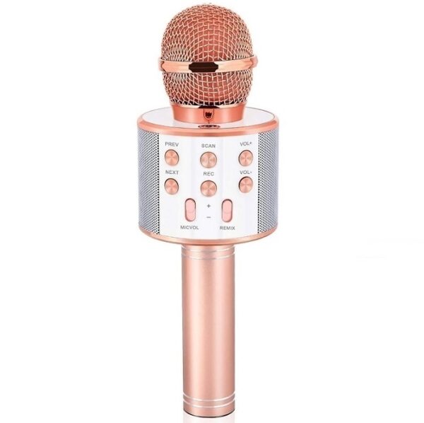 Microphone Karaoké - Micro Sd - Bluetooth Doré